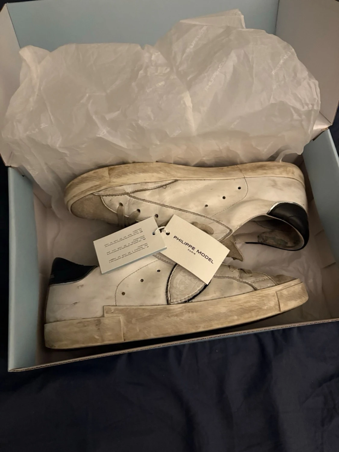 Philippe Model vita sneakers i skinn - 1