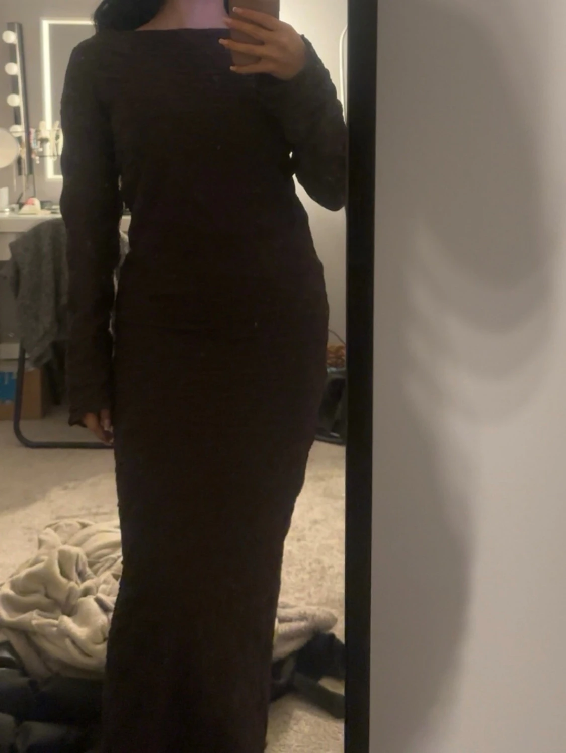 Brun lång klänning