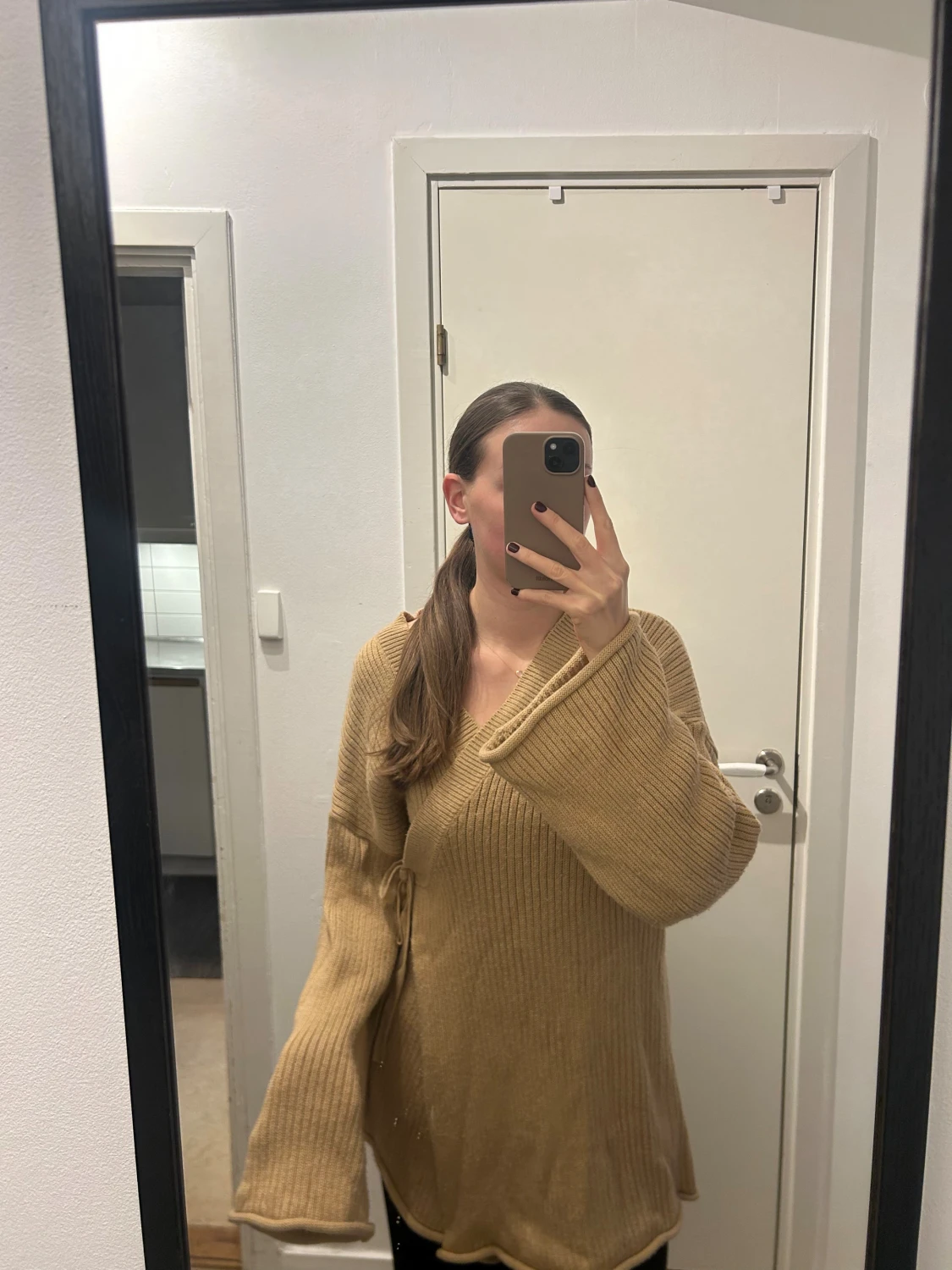 Beige ribbad kofta från NA-KD - 5