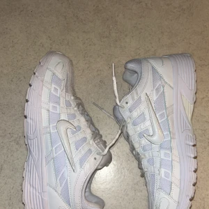 Nike vita sneakers med mesh och skinn - Nike sneakers i helvit färg med snygga detaljer i mesh och skinn. Skorna har en chunky sula och klassisk snörning. Swoosh-loggan syns tydligt på sidan och tungan. Perfekt för dig som gillar stilrena och sportiga sneakers.