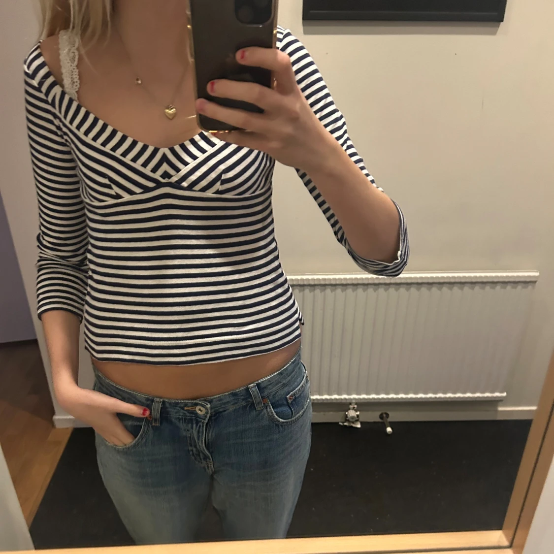 Randig croppad topp från C&H