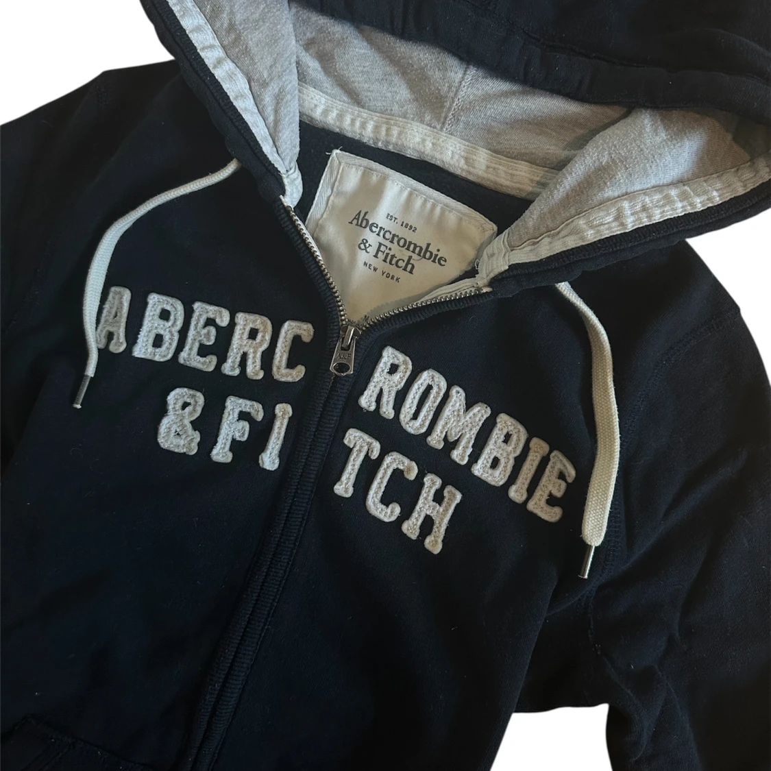 Vintage Abercrombie & Fitch zip up huvtröja hoodie M - 1