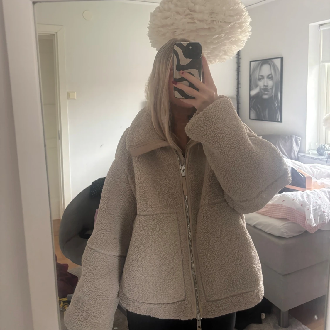 Beige teddyjacka  - 1