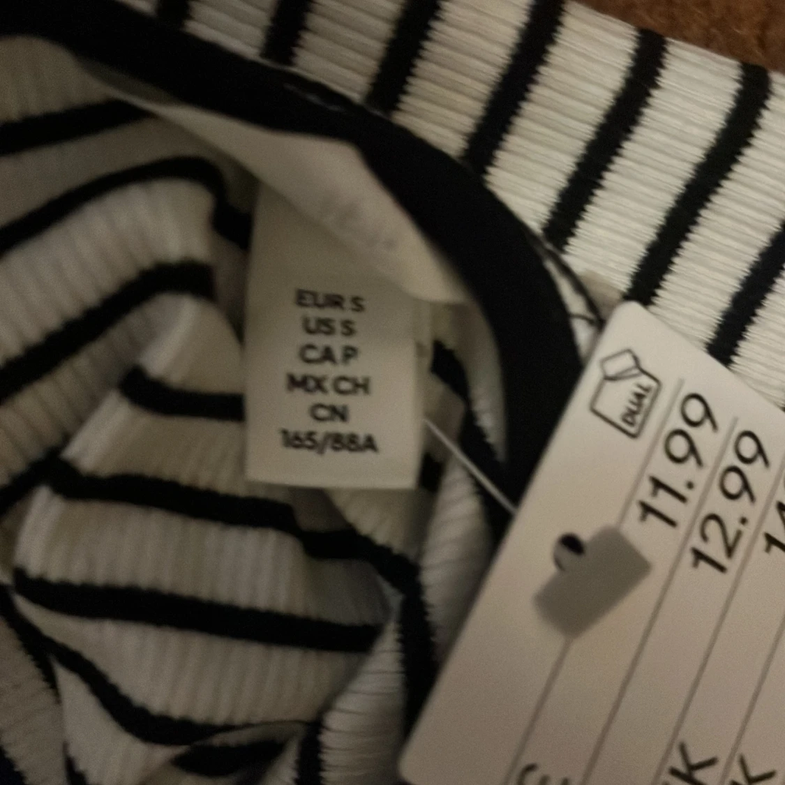 Randig långklänning i ribbad bomull - 2