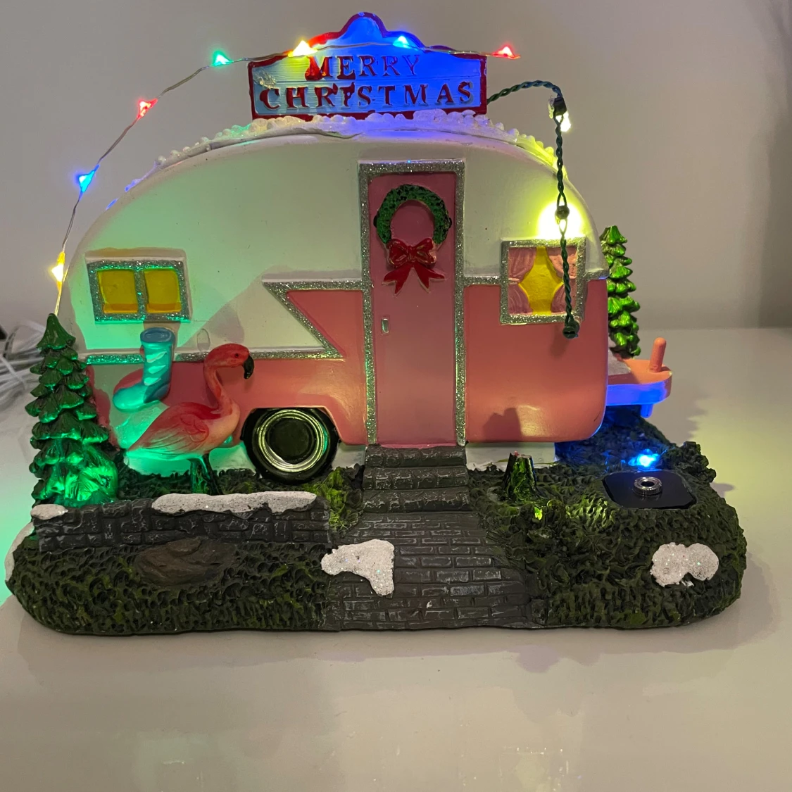 Belyst juldekoration husvagn med LED - 1