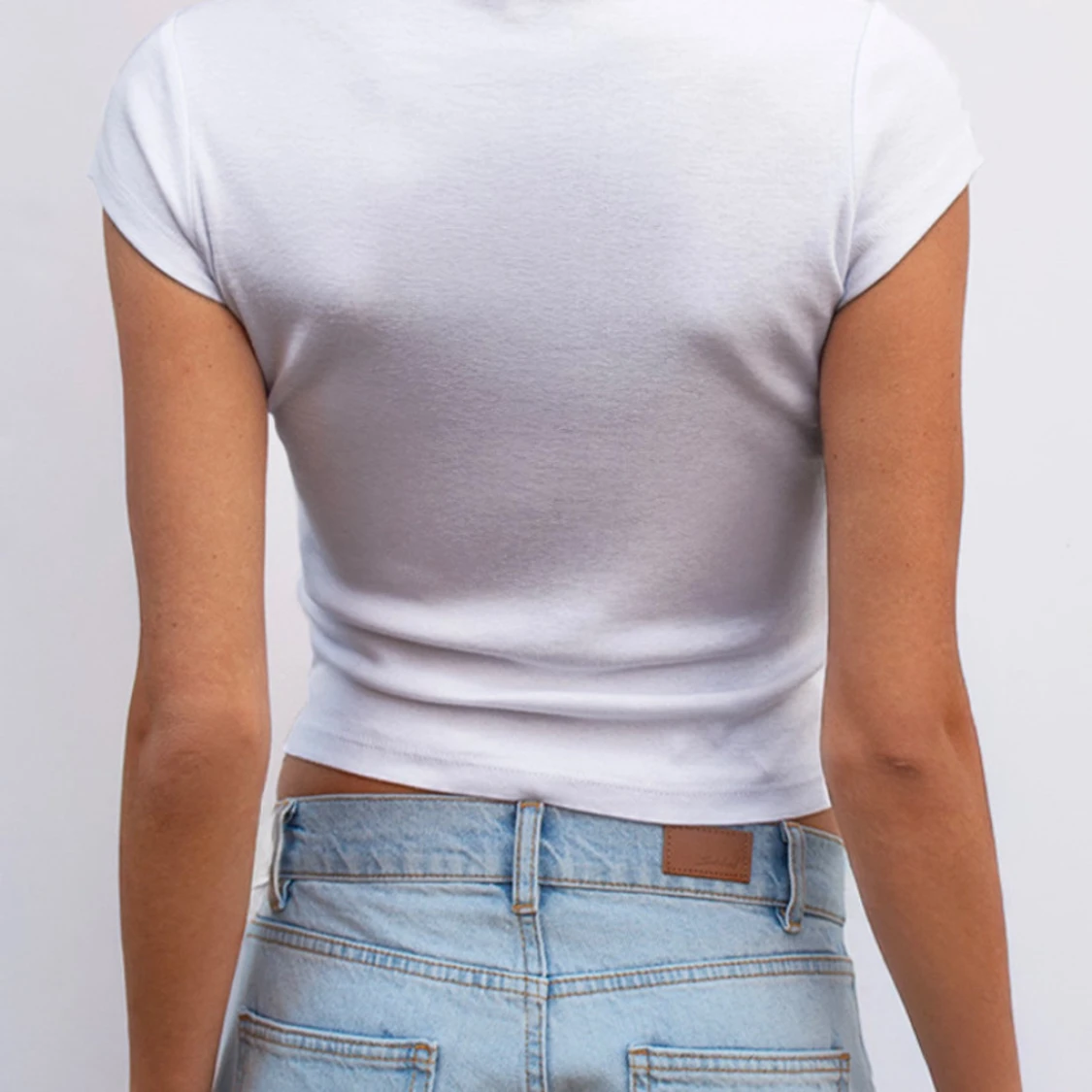 Vit croppad Portofino t-shirt - 2