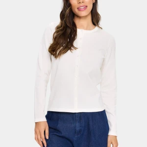 Vit kofta med knappar från Laurent tropez -  Helt ny aldrig använd. En stilren vit kofta från Laurent tropez med rund halsringning och knäppning framtill. Långärmad och i mjuk bomull, perfekt att slänga över en topp eller bära som den är. Enkel och clean look som passar till det mesta.