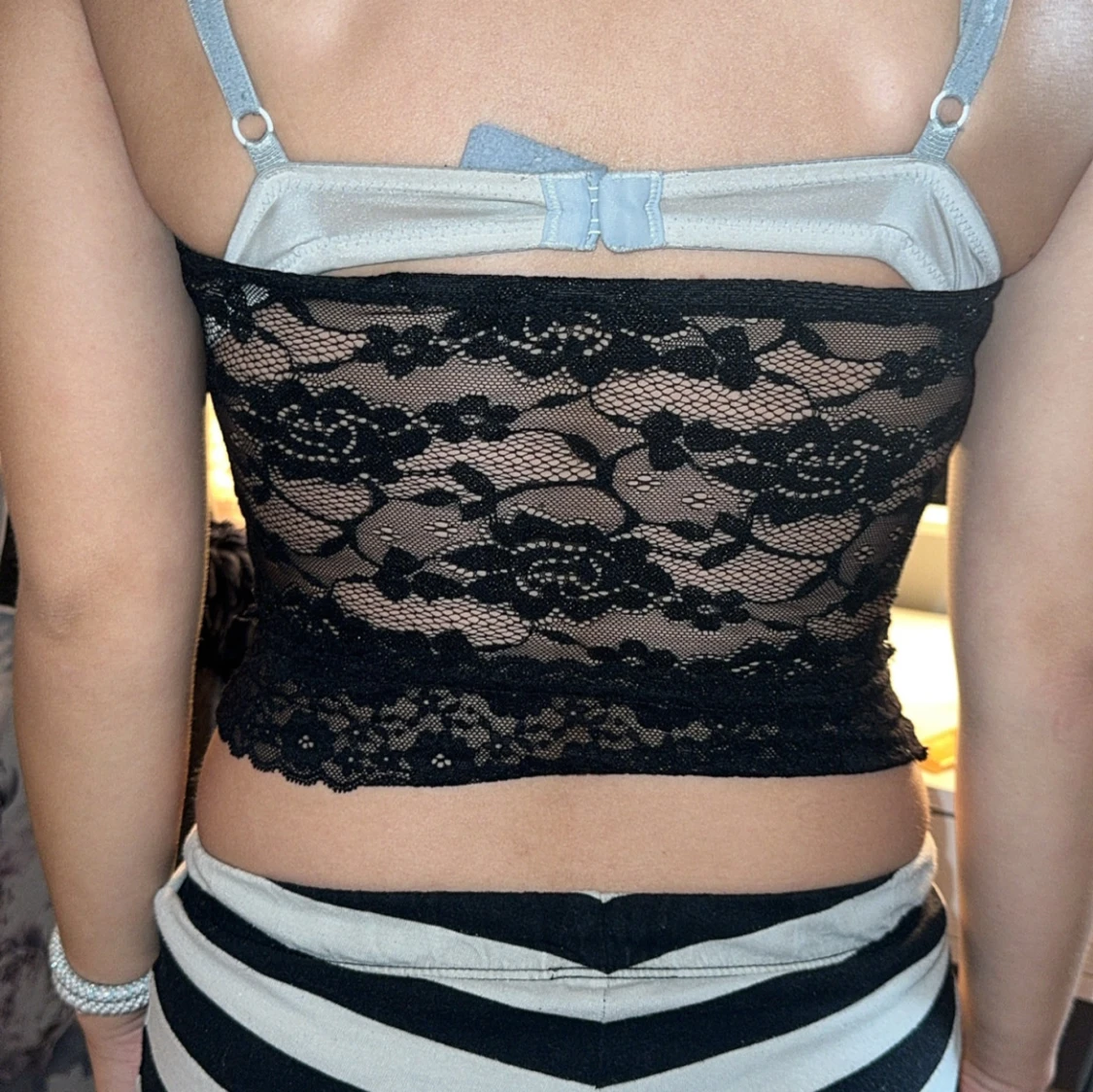 Svart spets bandeau tubtopp - 1