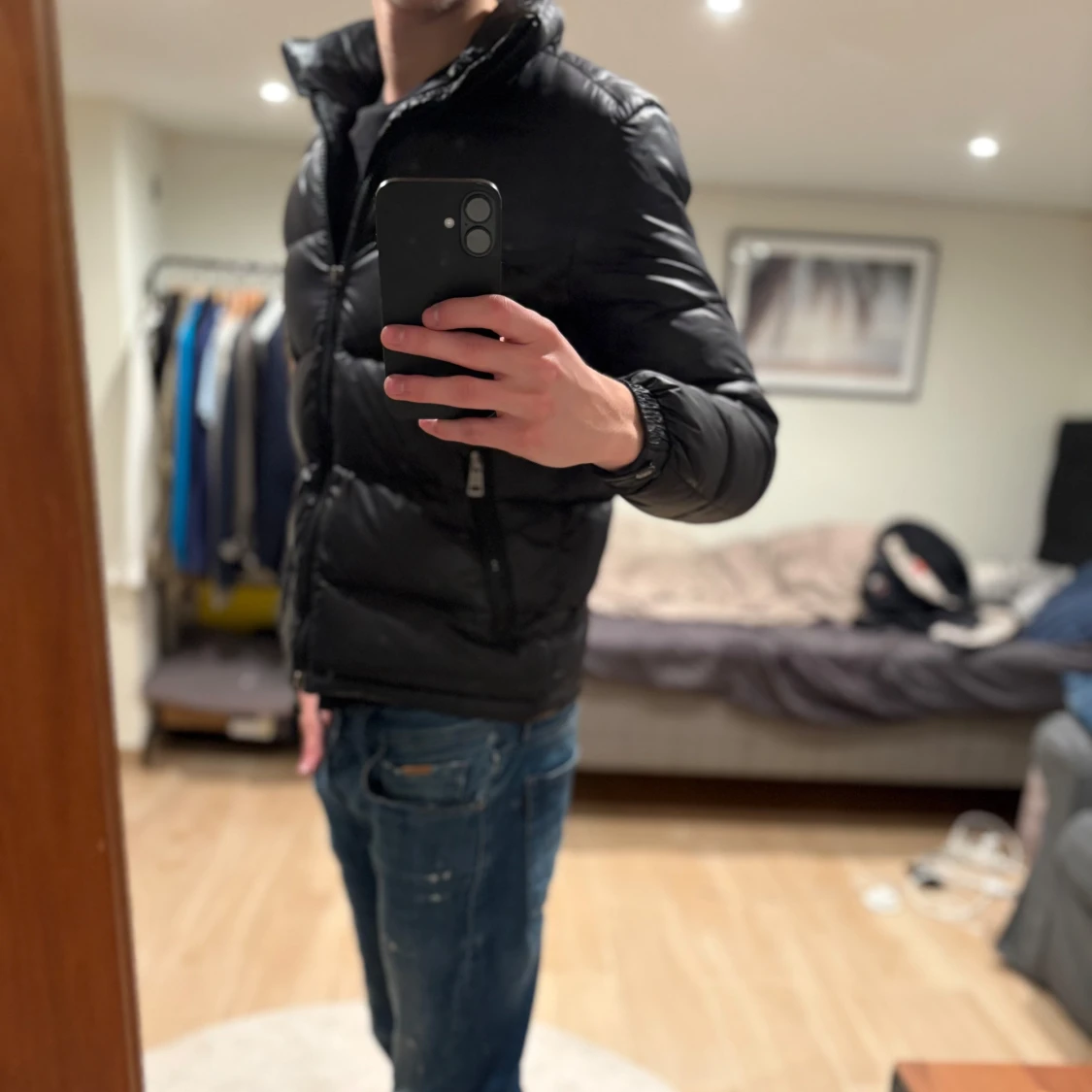 Svart Moncler pufferjacka herr - 1