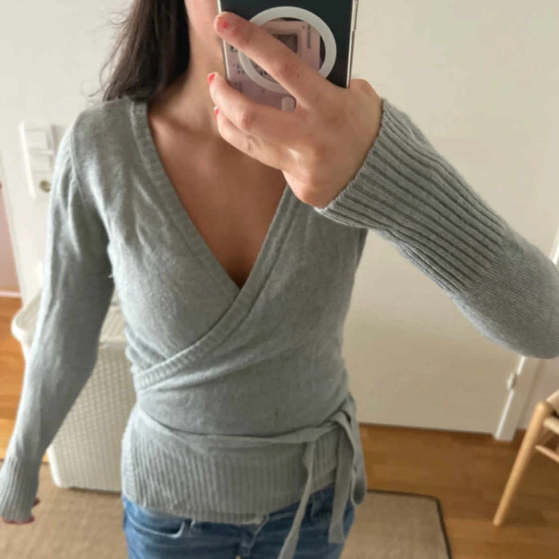 Grå omlottkofta från Reserved