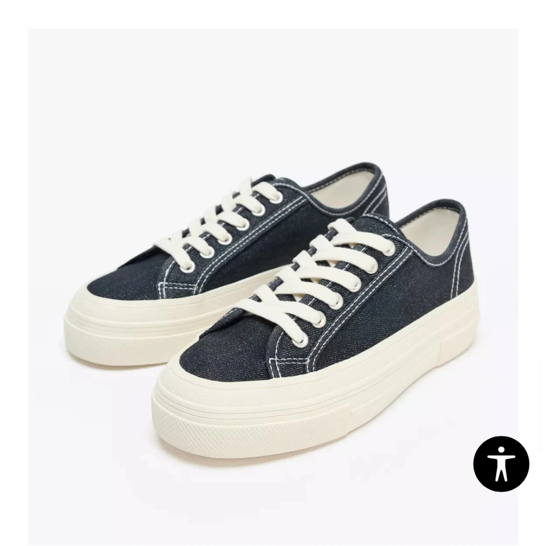 Mörkblå denim sneakers - 1