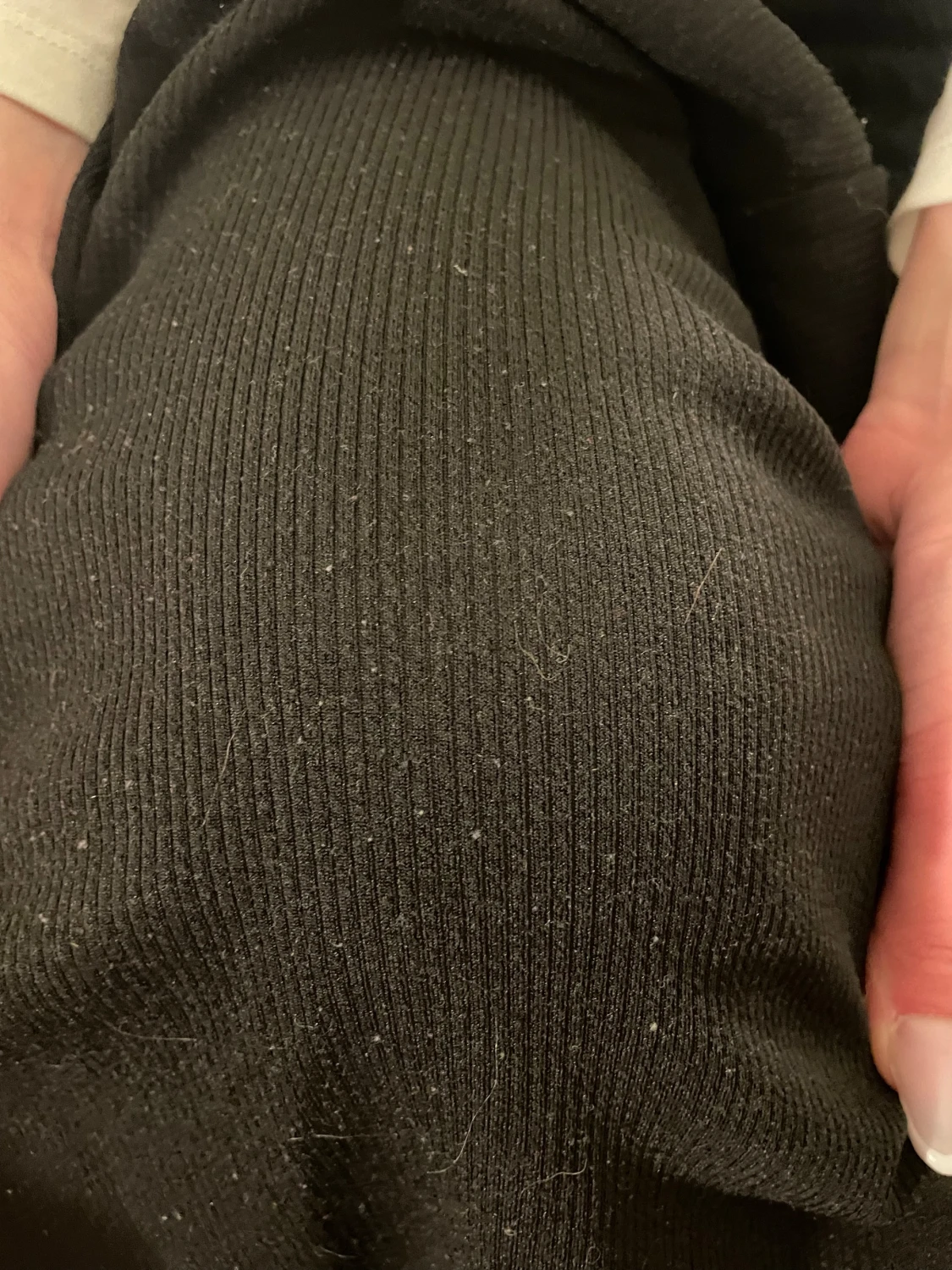 Svarta ribbade wide byxor i storlek S ifrån Shein  - 2