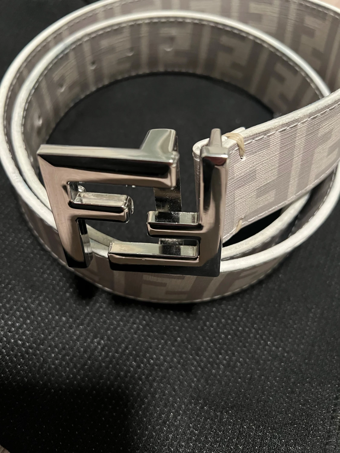 Fendi vit FF-logo bälte 110 cm - 2