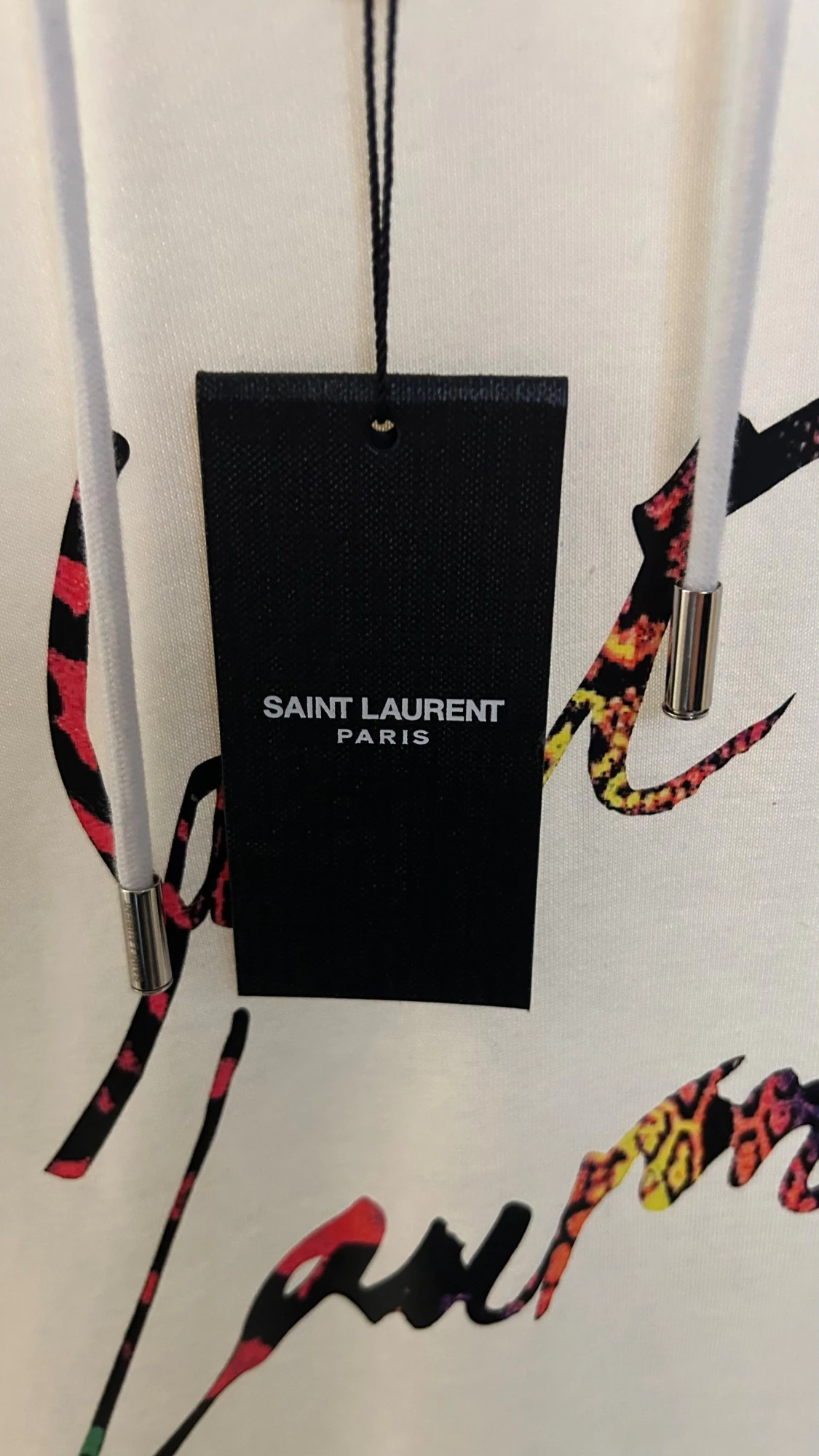 Vit Saint Laurent hoodie med tryck - 1