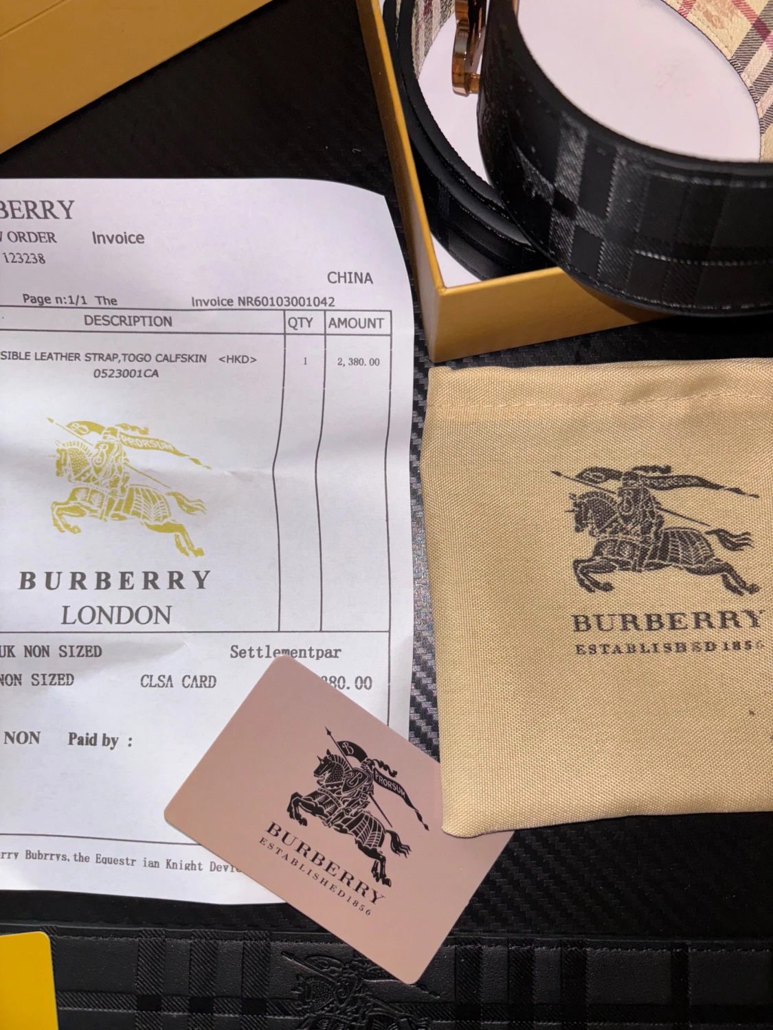 Vändbart Burberry bälte med giftbox set - 3