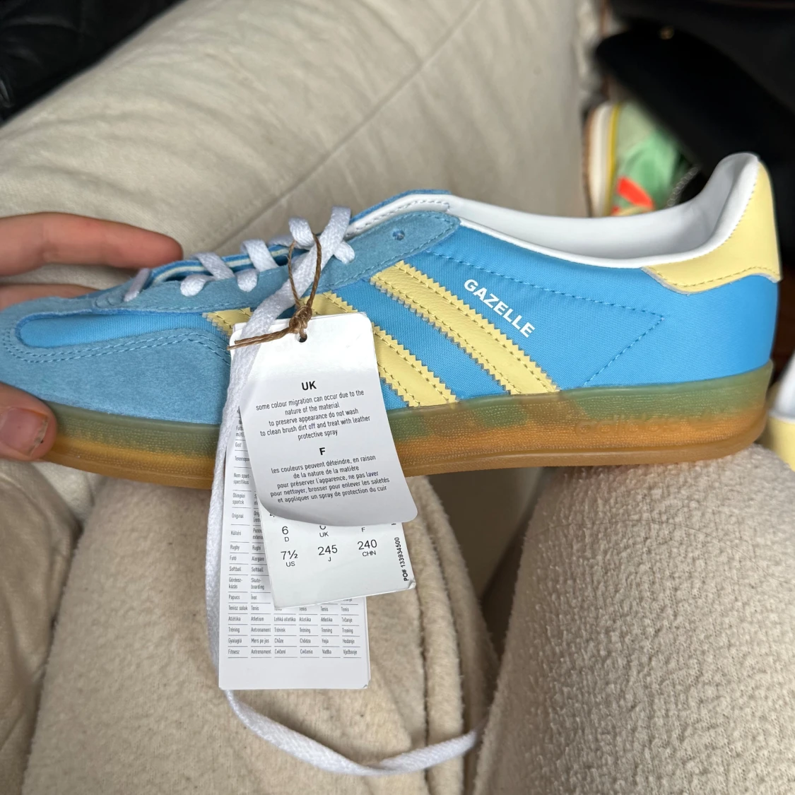 Adidas Gazelle blå/gul sneakers 39⅓