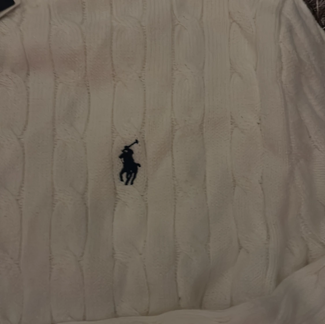 Vit kabelstickad tröja från Polo Ralph Lauren - 1