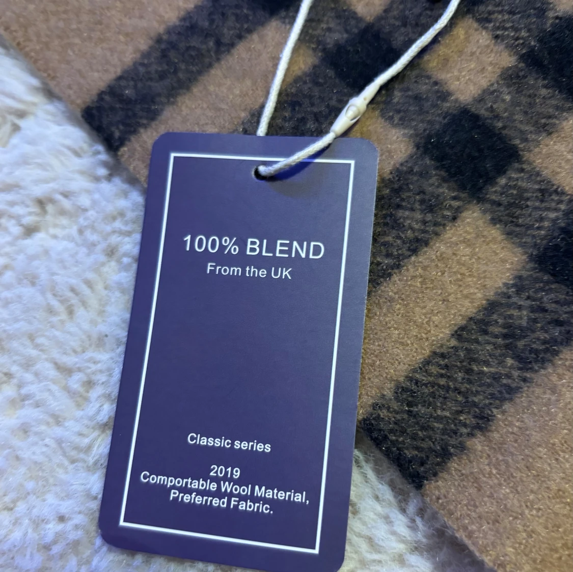 Rutig beige halsduk Classic Series - 3