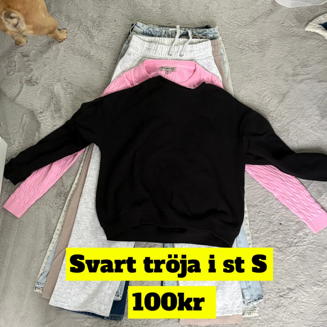 Svart långärmad tröja i S