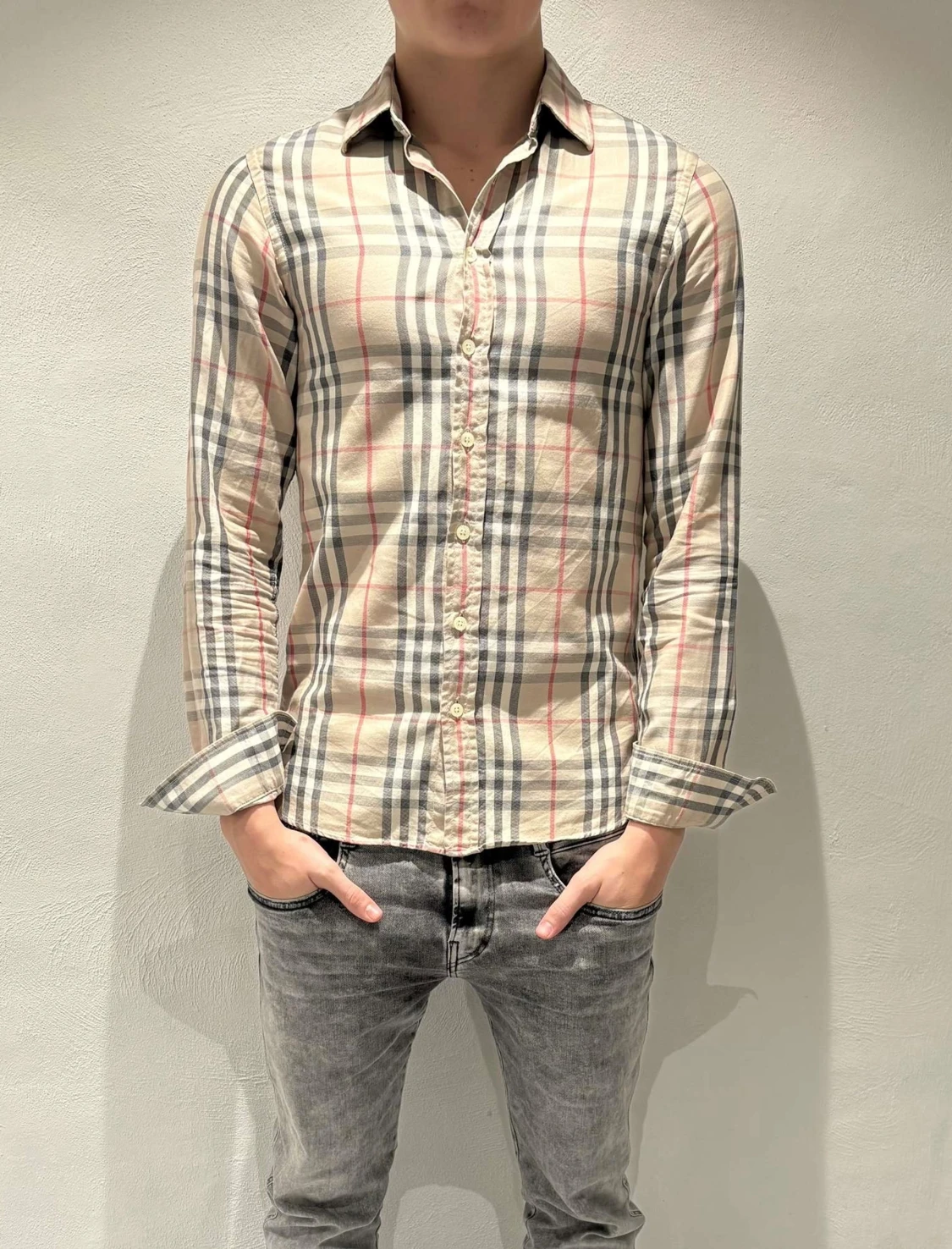 Rutig Burberry skjorta