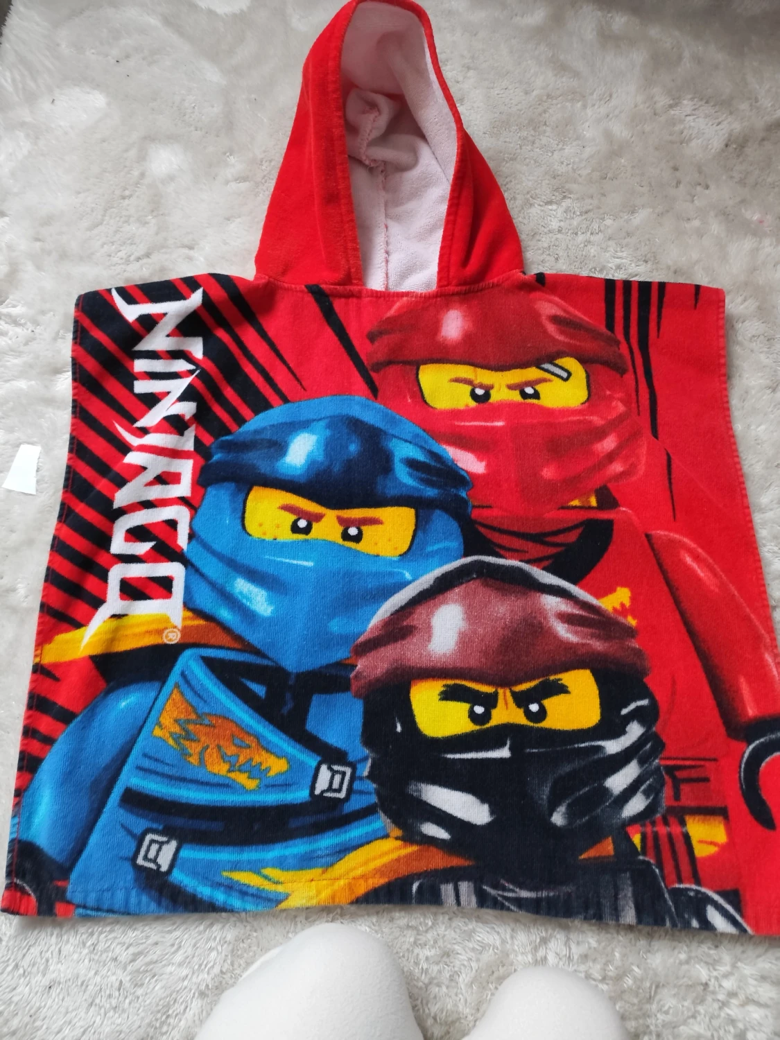 Ninjago röd huva badponcho