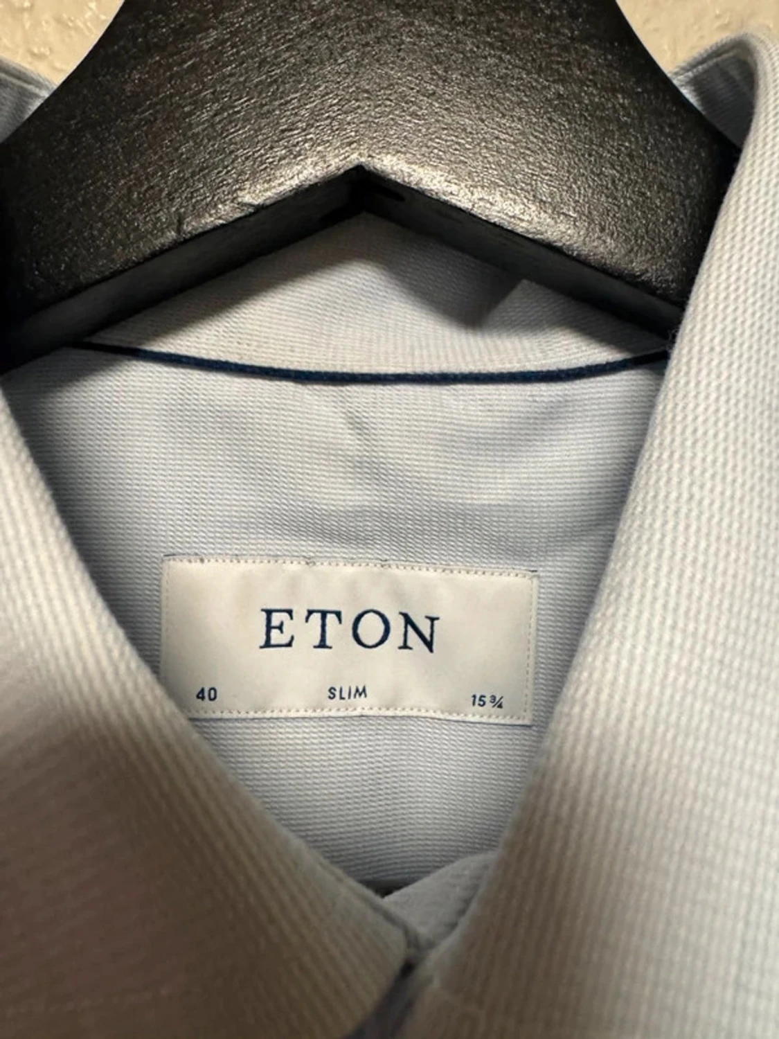 Ljusblå slim fit skjorta från Eton - 2