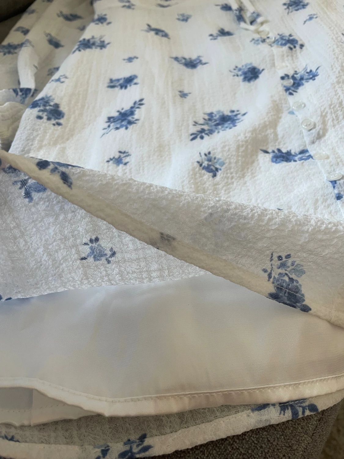 Vit blommig klänning  - 2