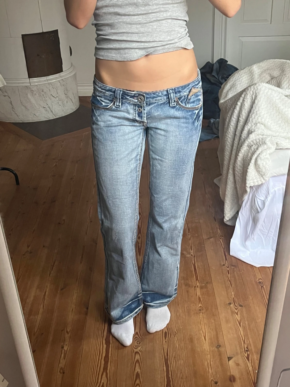 Lågmidjade vintage jeans  - 6