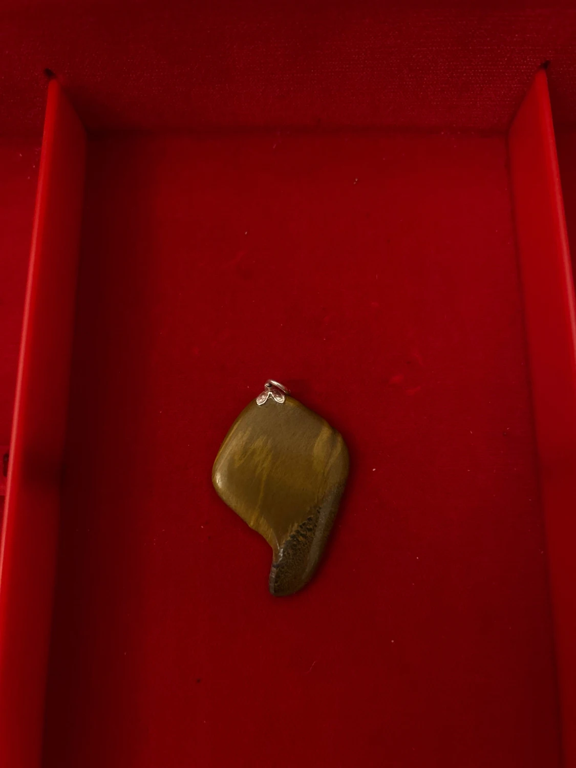 Äkta silver fäste med brunt sten - 1