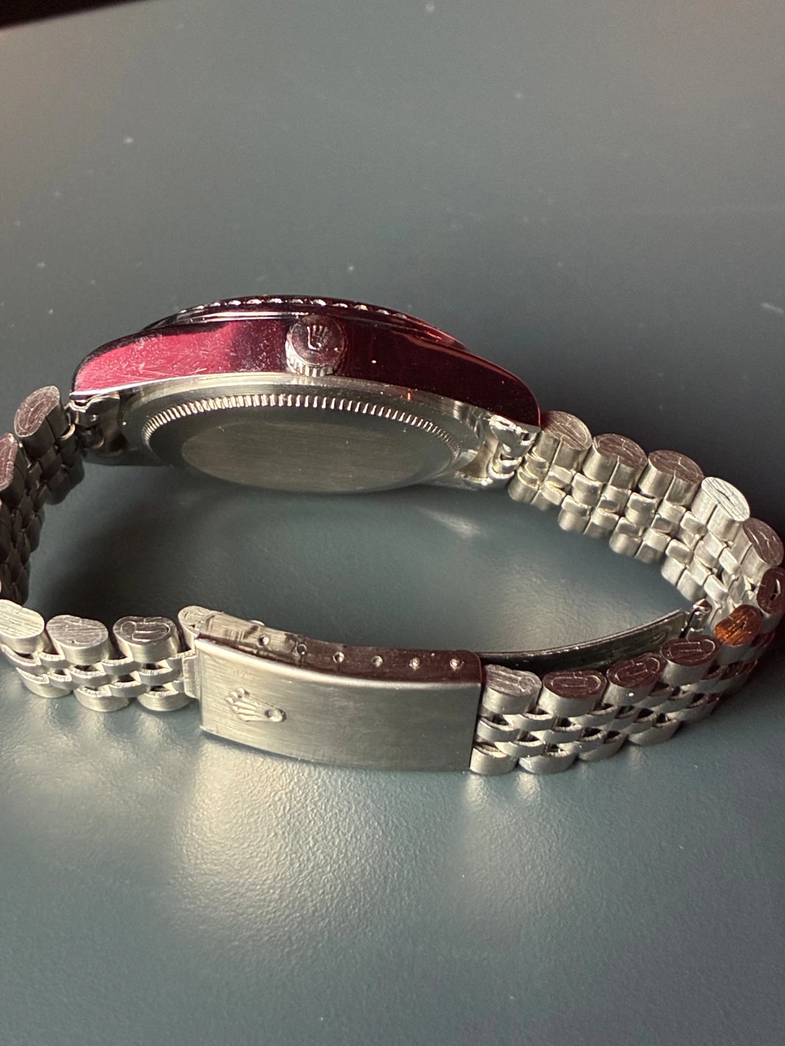 RolexDatejust silver/röd glittrig klocka - 1