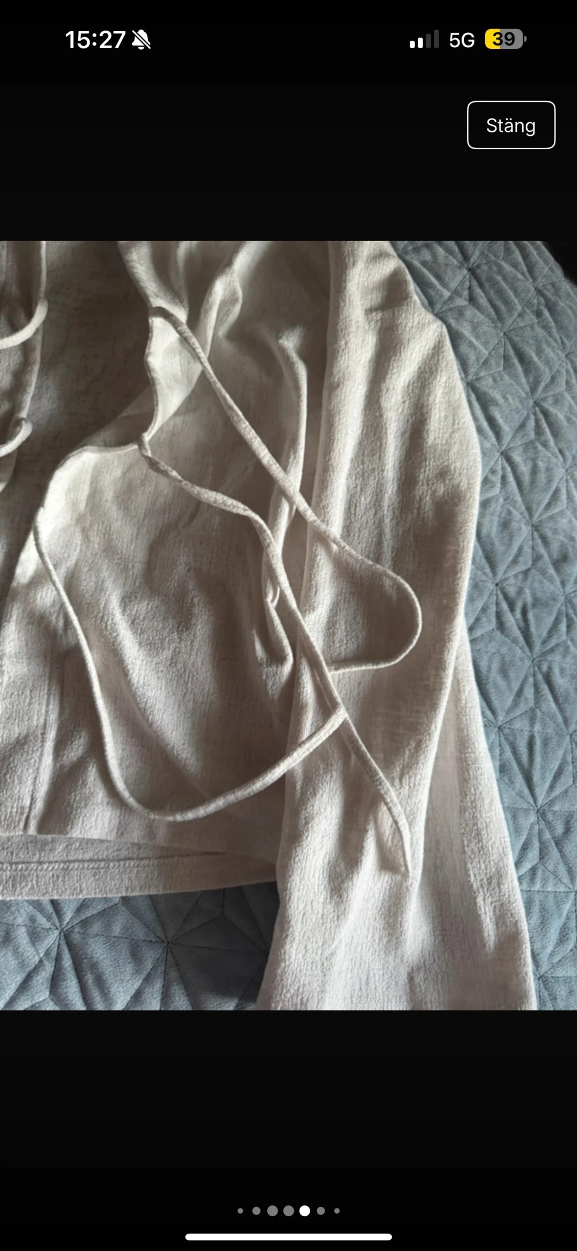 Vit knyt-skjorta med snören - 4