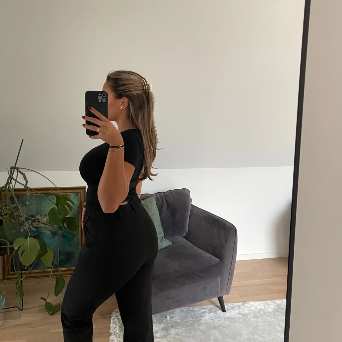 Svarta kostymbyxor med hög midja - 2