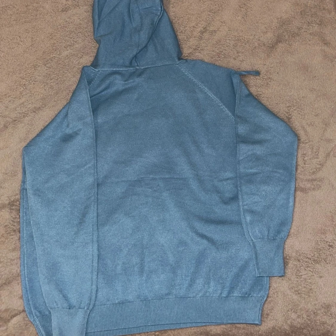 Blå hoodie i bomull  - 1