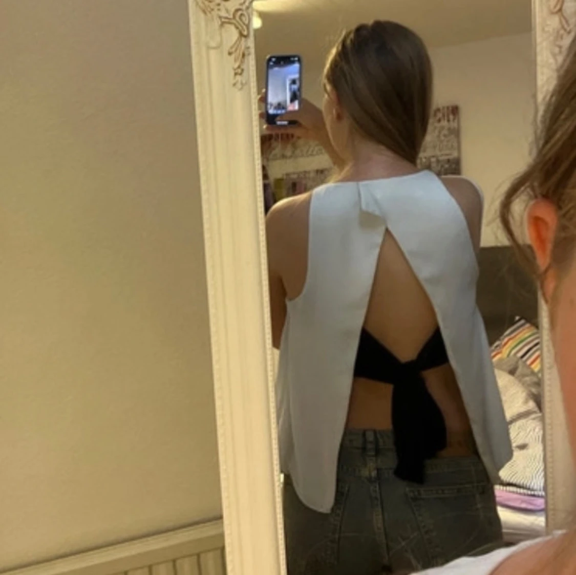 Vit ärmlös topp med öppen rygg från Zara - 1