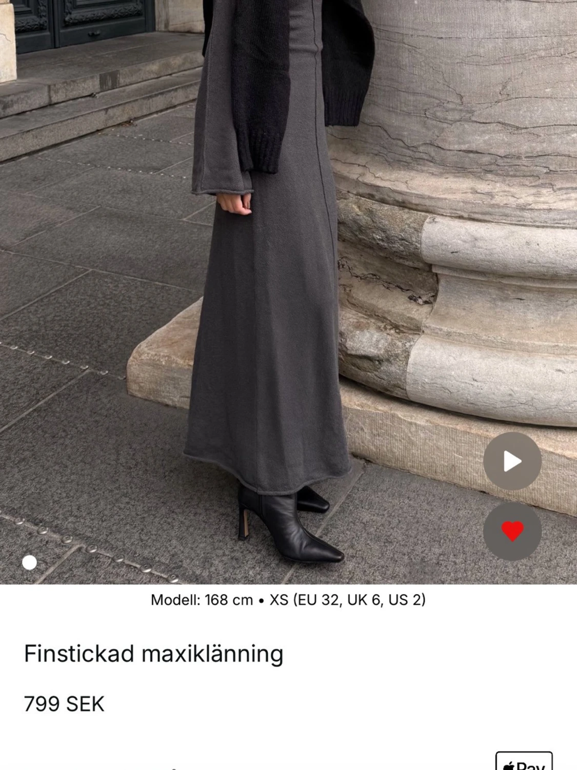 Grå maxiklänning - 1