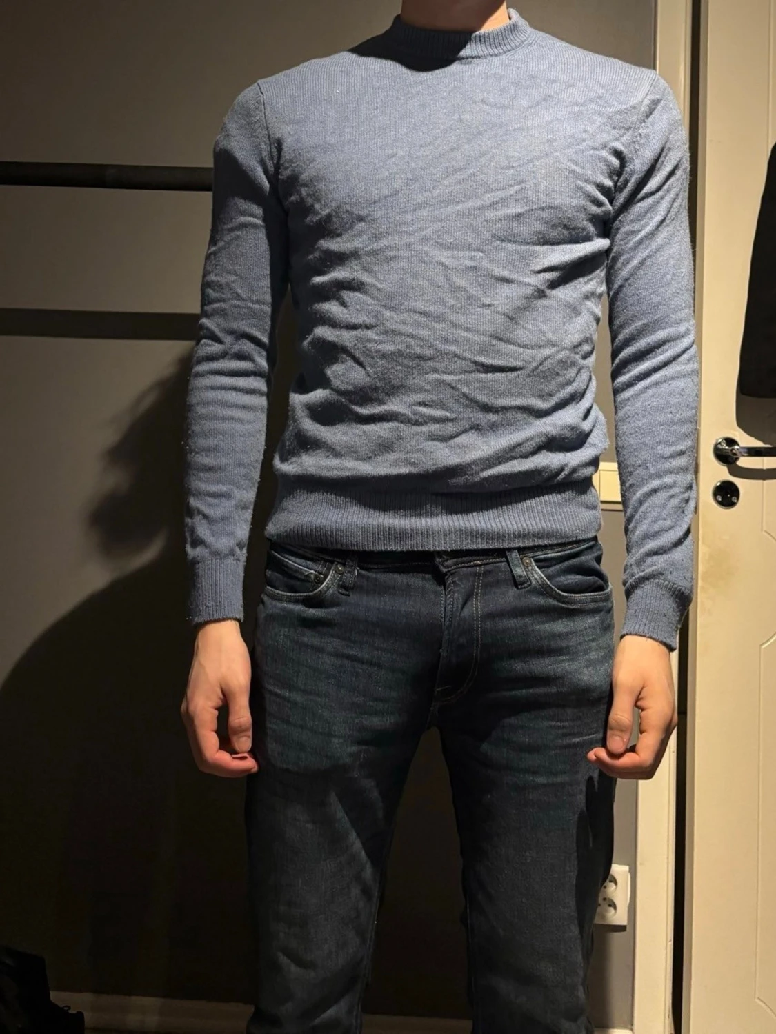 Ljusblå stickad tröja från MNG - 2