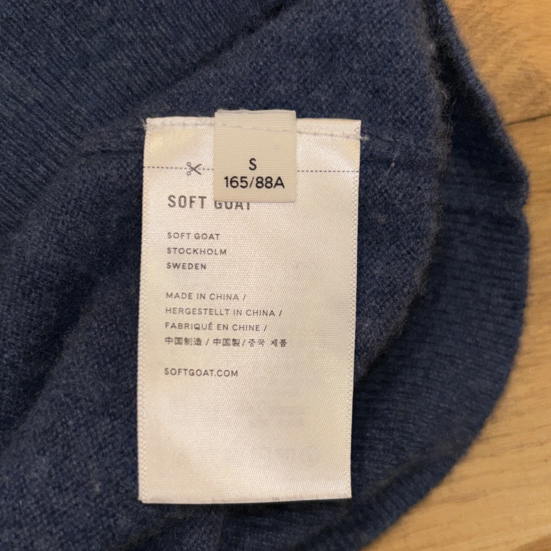 Blå half zip kashmirtröja Soft Goat - 3
