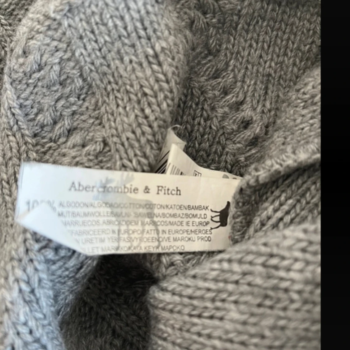 Vintage Grå stickad tröja Abercrombie & Fitch - 2