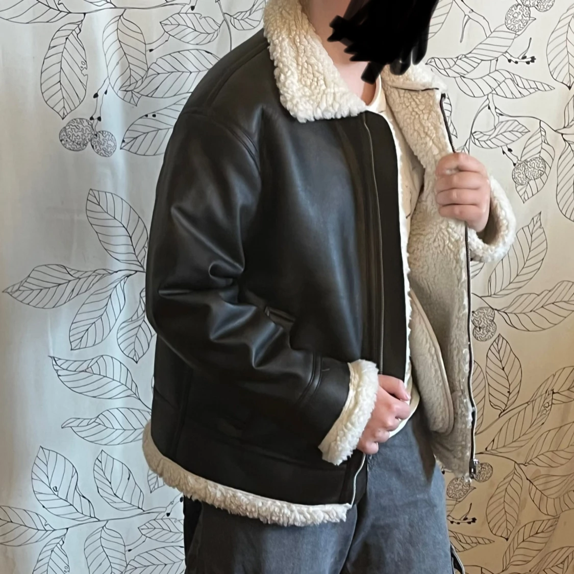 Fodrad läderjacka - 1