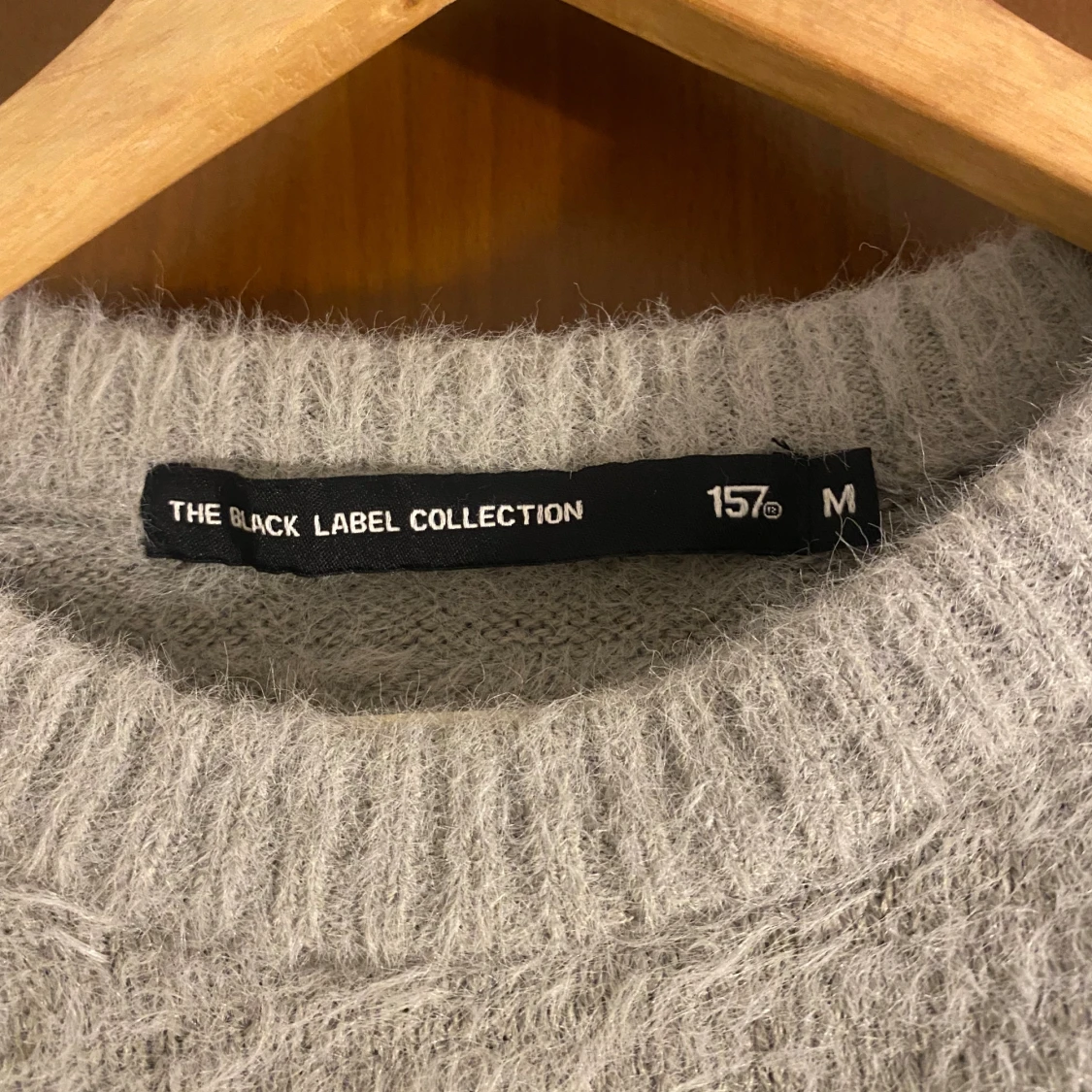 Ljusgrå fluffig stickad tröja M - 2