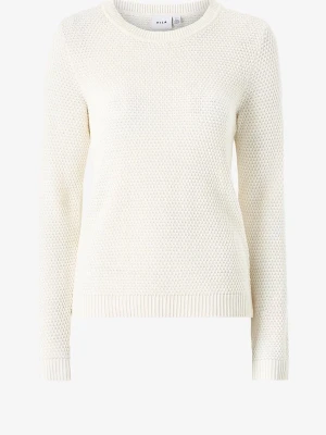 Vit stickad tröja från VILA - Säljer en vit stickad tröja från VILA i storlek S. Tröjan har ett grovt stickat mönster och ribbade muddar vid hals, ärmslut och nederkant. Perfekt för dig som gillar enkel och stilren design med lite struktur.