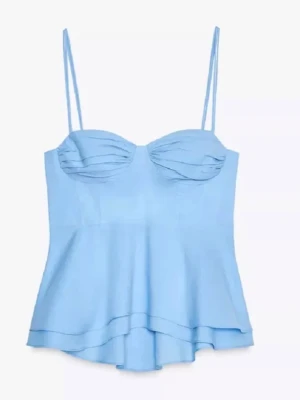 zara linne - blått zara linne i storlek M.Har få sminkfläckar innanför tröjan som ej syns vid användning 💕