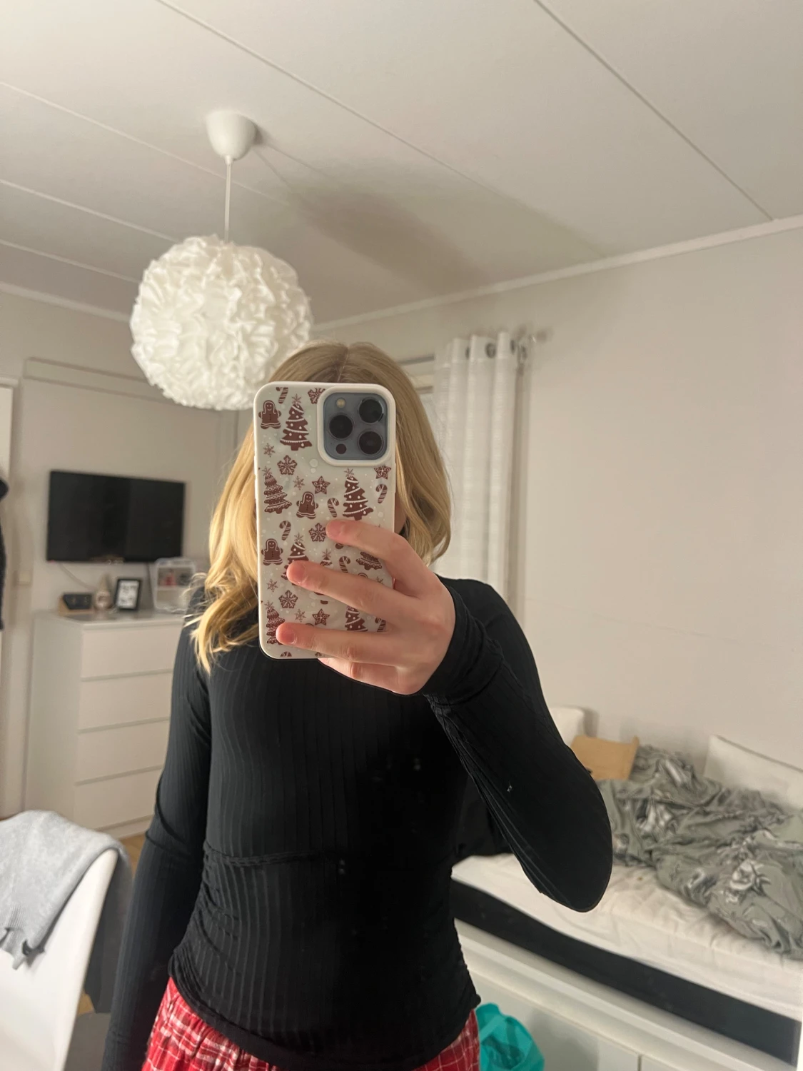 Svart ribbad topp från New Look