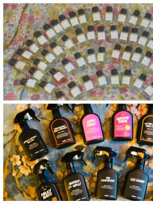 Splittar Lush och Essnce 🌸 - Splittar bodyspray från Lush och parfym från Essnce i glasdekanter med spray 🔅Se listor bland bilderna vilka som finns 🔅Lush splittas I 5/10 ml för 20/30 kr🔅Essnce splittas i 2/3/5/10 ml för 25/30/50/100 kr🔅Skriv vilka du önskar så lägger jag ut som ett nytt paket 🔅Köp från 200 kr och uppåt 10 % rabatt