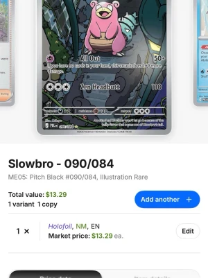 Slowbro Pokemon Kort - Perfekt kondition, marknadsvärde för kortet är 13$, säljer för 100kr