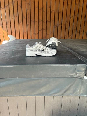 Vita och grå Nike sneakers - Snygga vita och grå sneakers från Nike med svart swoosh på sidan. Skorna har meshpaneler för bra ventilation och detaljer i syntetmaterial. Klassisk låg modell med snörning och bekväm sula som passar perfekt till streetwear-stilen.