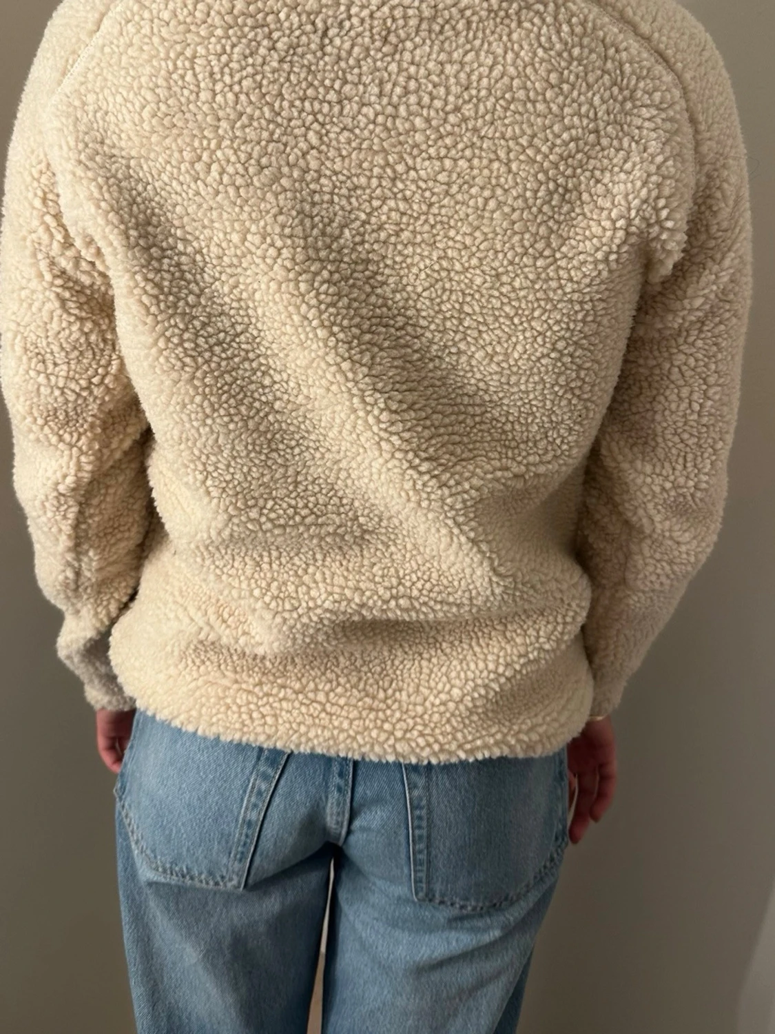 Beige teddytröja med lång ärm - 1