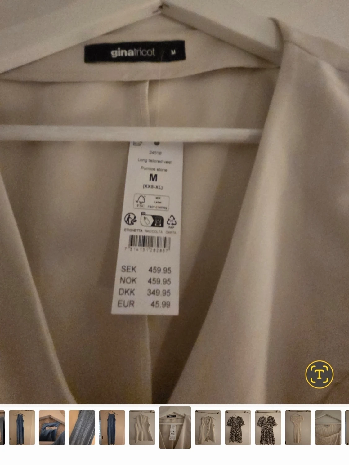 Beige lång väst med knappar - 2