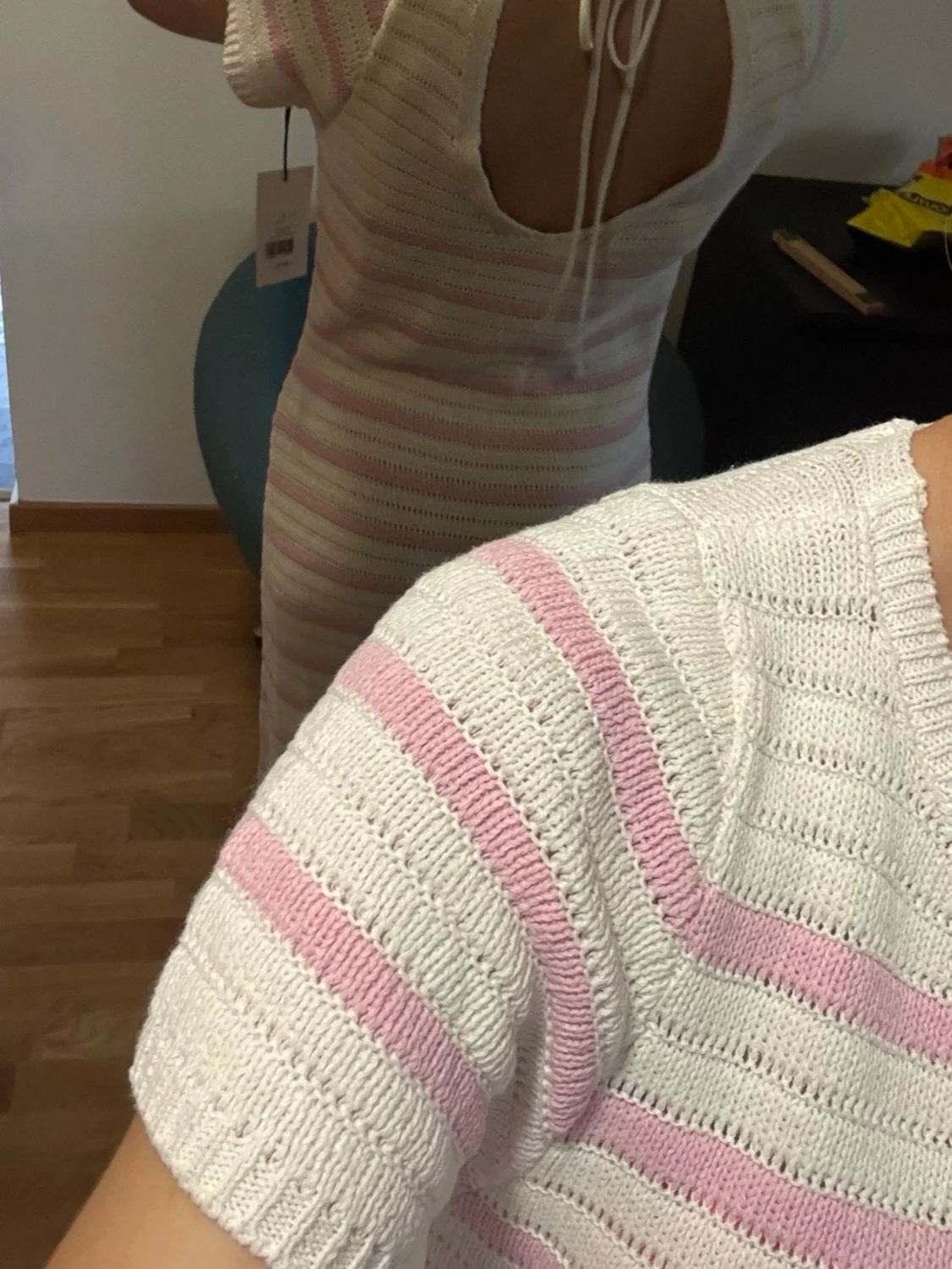 Randig stickad långklänning - 2