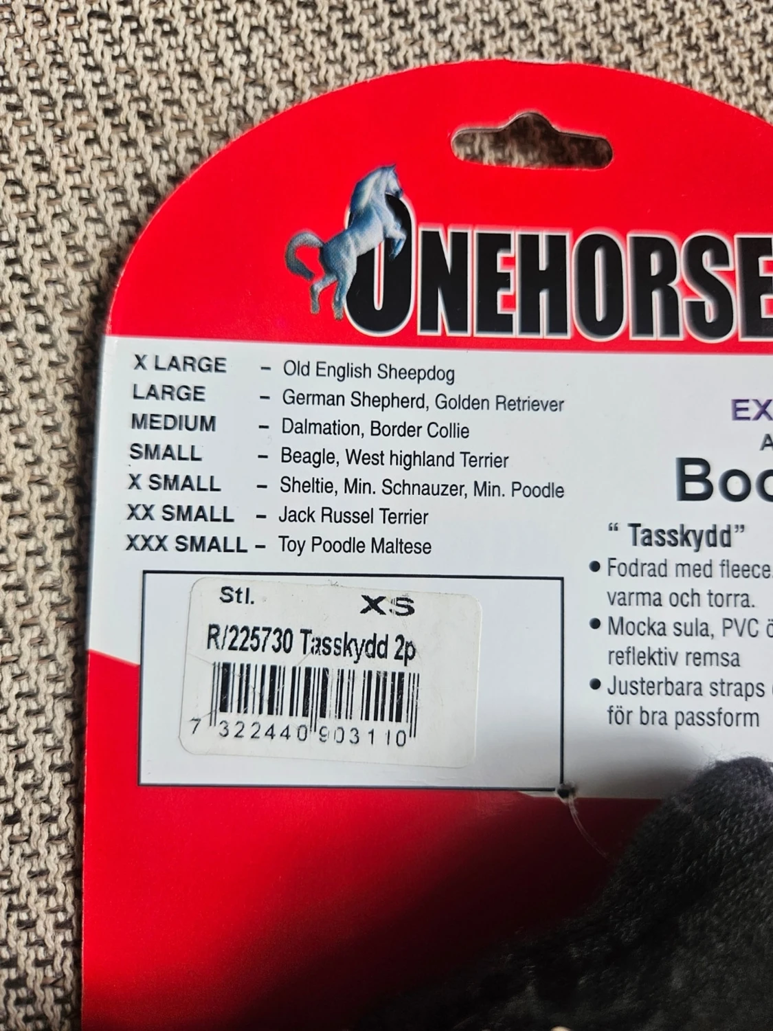 Onehorse tasskydd XS till hund - 3